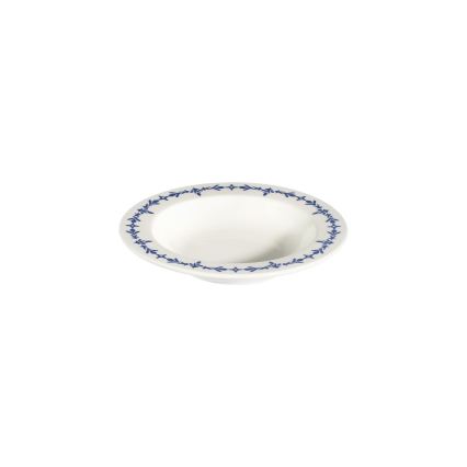 24-częściowy zestaw obiadowy, biały/niebieski, porcelana