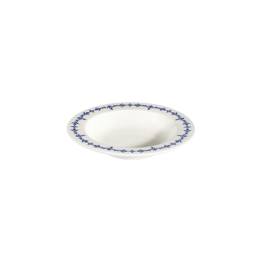 24-częściowy zestaw obiadowy, biały/niebieski, porcelana