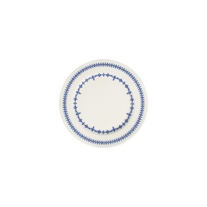 24-częściowy zestaw obiadowy, biały/niebieski, porcelana