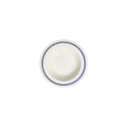 24-częściowy zestaw obiadowy, biały/niebieski, porcelana