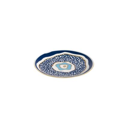 24-częściowy zestaw obiadowy, biały/niebieski/złoty, porcelana
