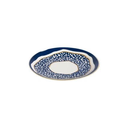 24-częściowy zestaw obiadowy, biały/niebieski/złoty, porcelana