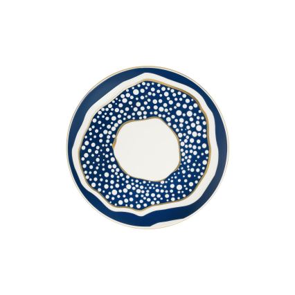 24-częściowy zestaw obiadowy, biały/niebieski/złoty, porcelana