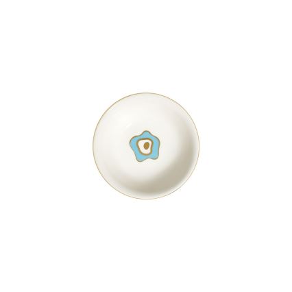 24-częściowy zestaw obiadowy, biały/niebieski/złoty, porcelana
