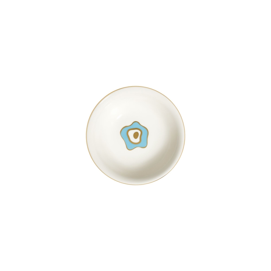 24-częściowy zestaw obiadowy, biały/niebieski/złoty, porcelana