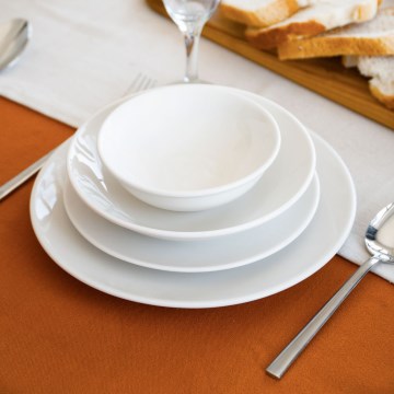 24-częściowy zestaw obiadowy, biały, porcelana