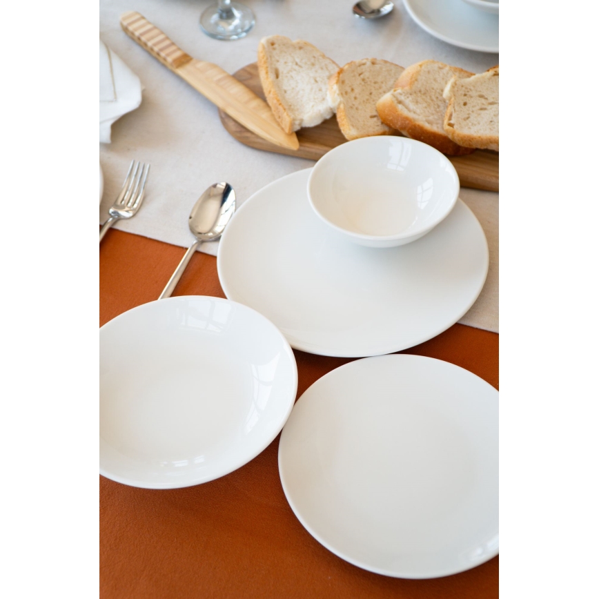 24-częściowy zestaw obiadowy, biały, porcelana