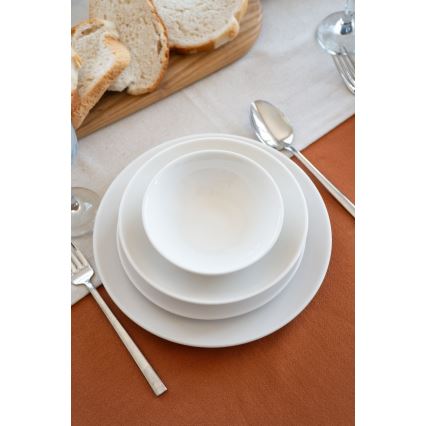 24-częściowy zestaw obiadowy, biały, porcelana