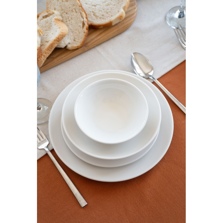 24-częściowy zestaw obiadowy, biały, porcelana