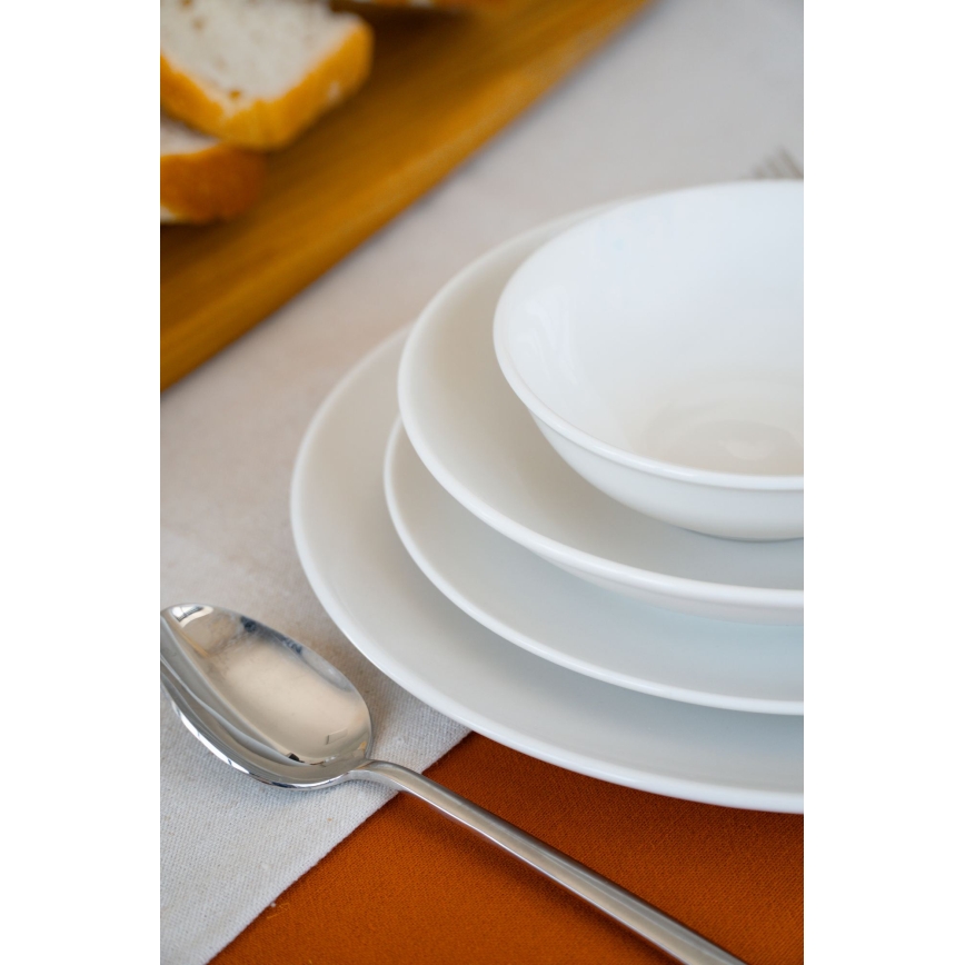 24-częściowy zestaw obiadowy, biały, porcelana