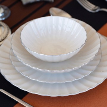24-częściowy zestaw obiadowy, biały/porcelana