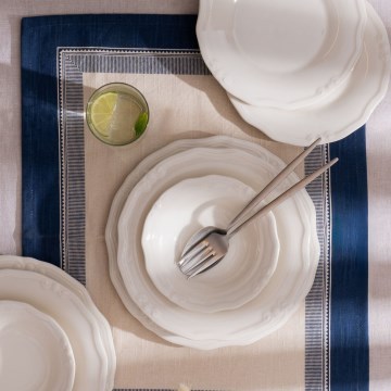 24-częściowy zestaw obiadowy, biały, porcelana