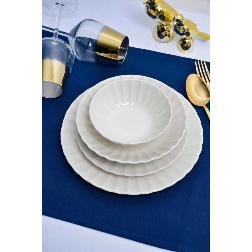 24-częściowy zestaw obiadowy, biały, porcelanowy