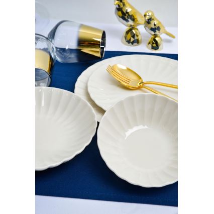 24-częściowy zestaw obiadowy, biały, porcelanowy