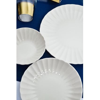24-częściowy zestaw obiadowy, biały, porcelanowy