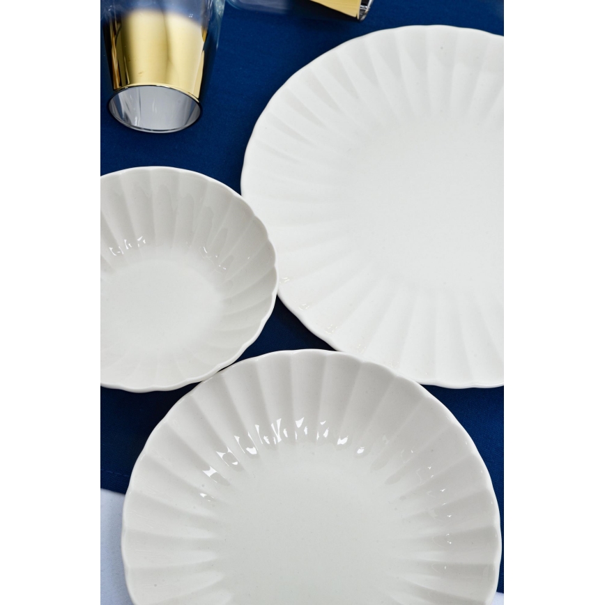 24-częściowy zestaw obiadowy, biały, porcelanowy