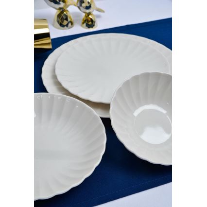 24-częściowy zestaw obiadowy, biały, porcelanowy