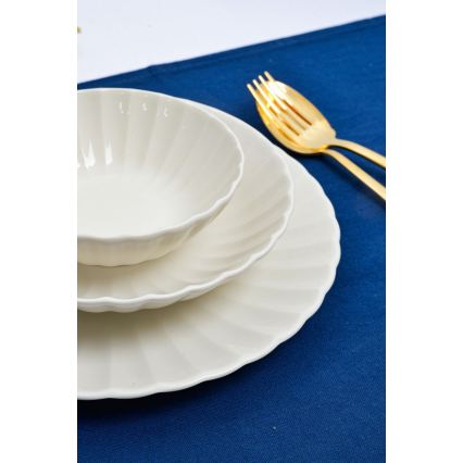 24-częściowy zestaw obiadowy, biały, porcelanowy