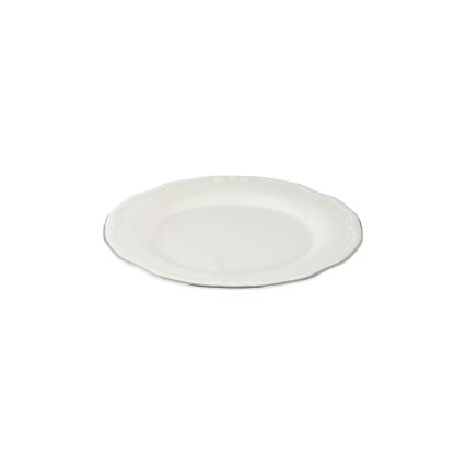 24-częściowy zestaw obiadowy, biały/srebrny/porcelana