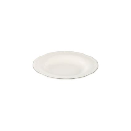 24-częściowy zestaw obiadowy, biały/srebrny/porcelana