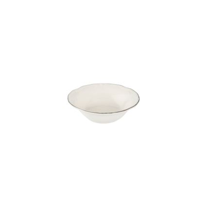 24-częściowy zestaw obiadowy, biały/srebrny/porcelana
