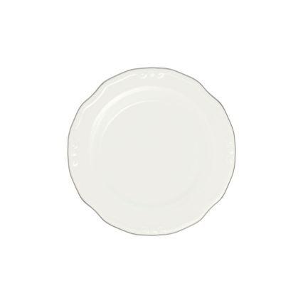 24-częściowy zestaw obiadowy, biały/srebrny/porcelana