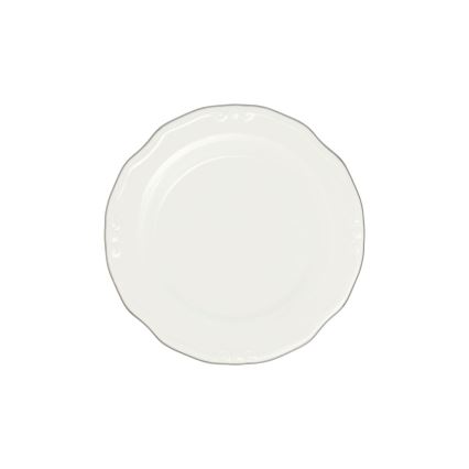 24-częściowy zestaw obiadowy, biały/srebrny/porcelana