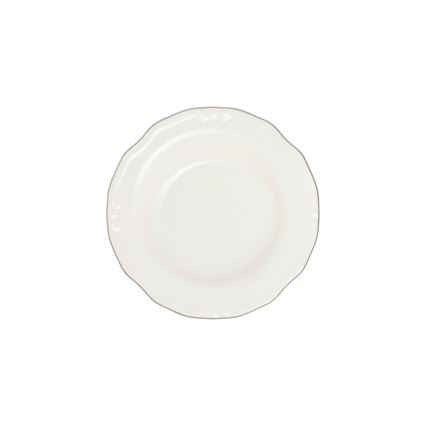 24-częściowy zestaw obiadowy, biały/srebrny/porcelana