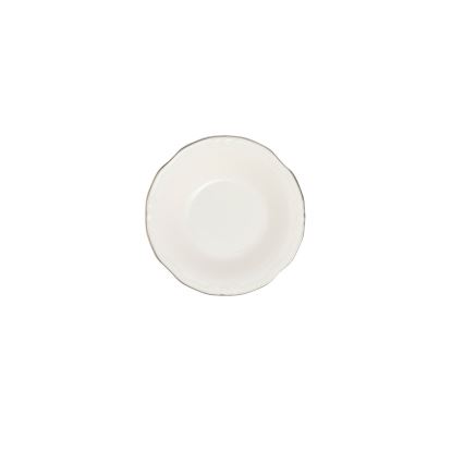24-częściowy zestaw obiadowy, biały/srebrny/porcelana
