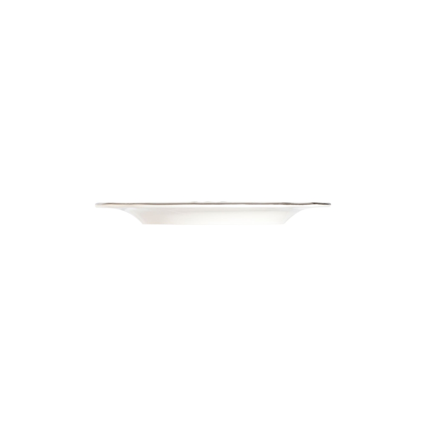 24-częściowy zestaw obiadowy, biały/srebrny/porcelana
