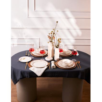 24-częściowy zestaw obiadowy, biały/szary, porcelanowy