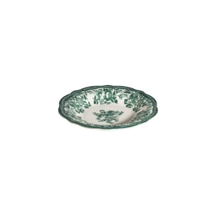24-częściowy zestaw obiadowy, biały/zielony, porcelana