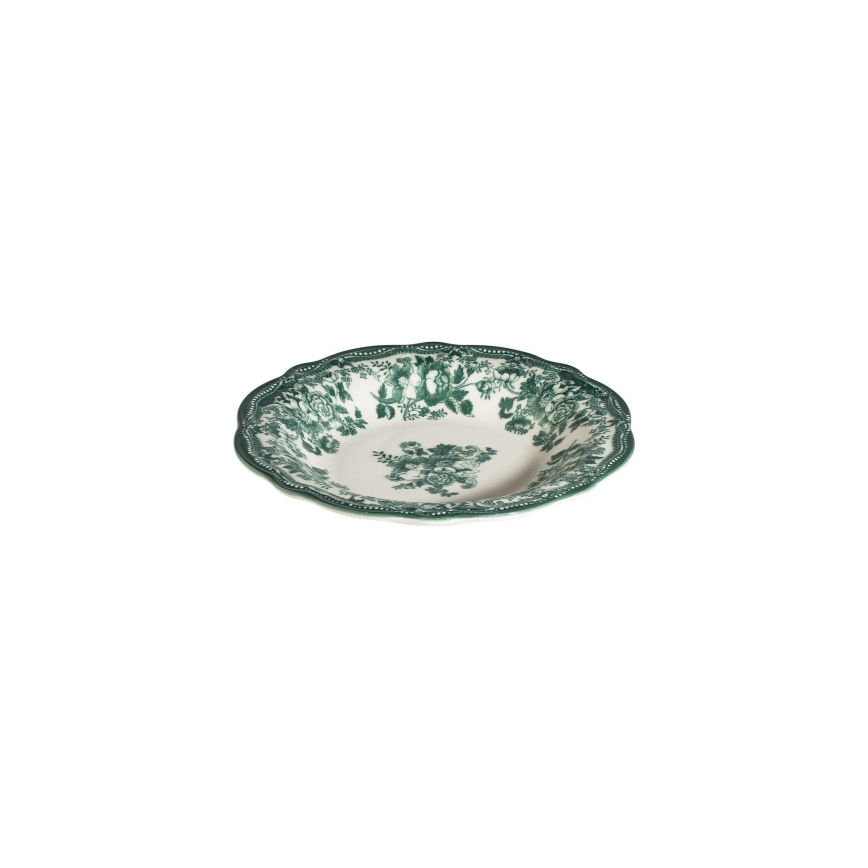 24-częściowy zestaw obiadowy, biały/zielony, porcelana