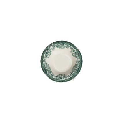 24-częściowy zestaw obiadowy, biały/zielony, porcelana