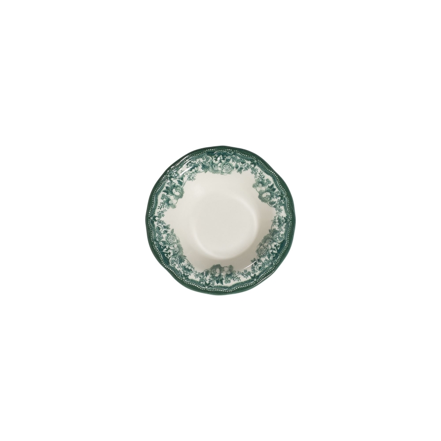 24-częściowy zestaw obiadowy, biały/zielony, porcelana