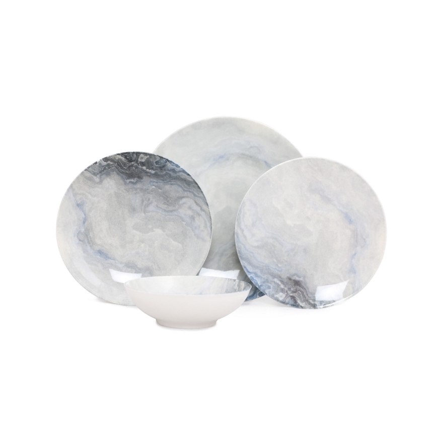 24-częściowy zestaw obiadowy, brązowy, porcelana