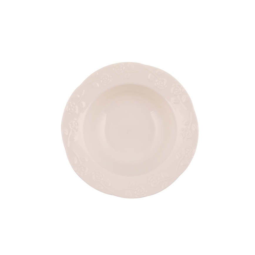 24-częściowy zestaw obiadowy, kremowy / porcelana