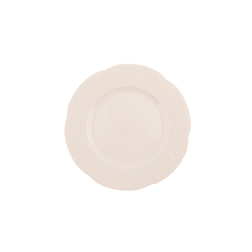 24-częściowy zestaw obiadowy, kremowy / porcelana