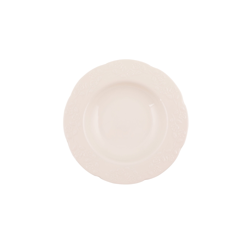 24-częściowy zestaw obiadowy, kremowy / porcelana