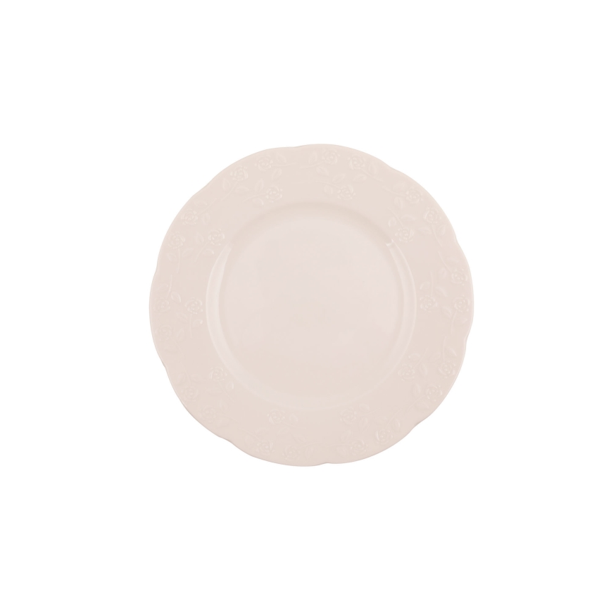 24-częściowy zestaw obiadowy, kremowy / porcelana