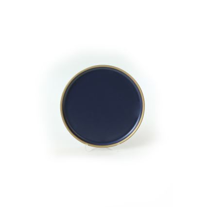 24-częściowy zestaw obiadowy niebieski/złoty/ceramika