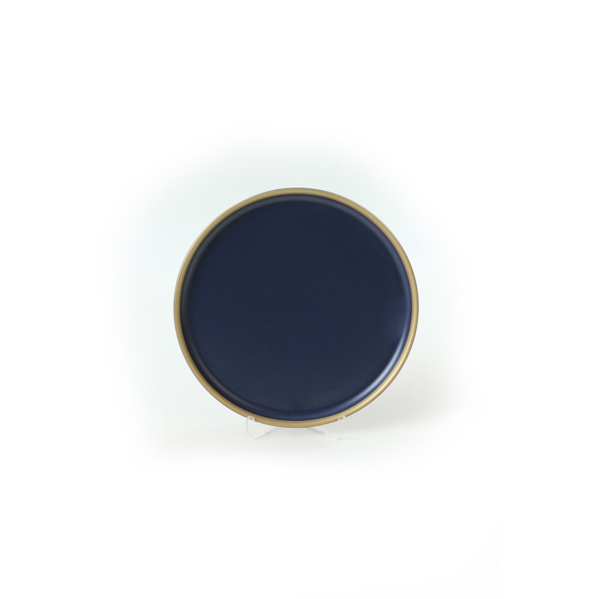 24-częściowy zestaw obiadowy niebieski/złoty/ceramika