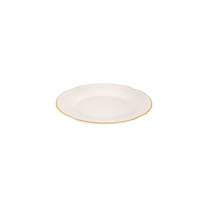 24-częściowy zestaw obiadowy, porcelana, biały/złoty