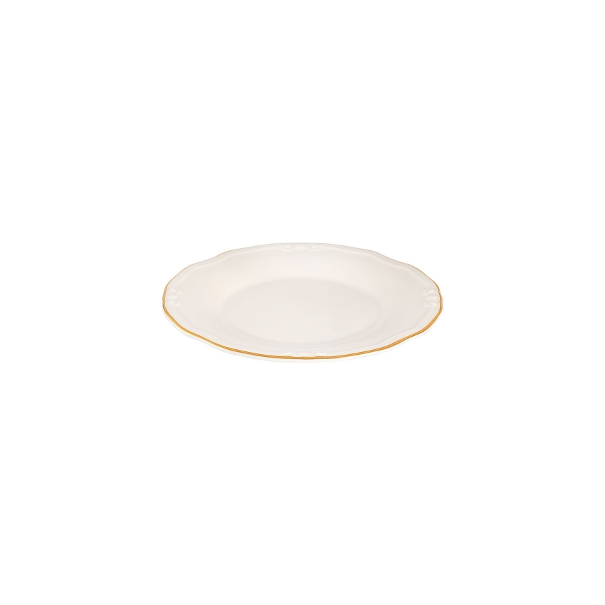 24-częściowy zestaw obiadowy, porcelana, biały/złoty