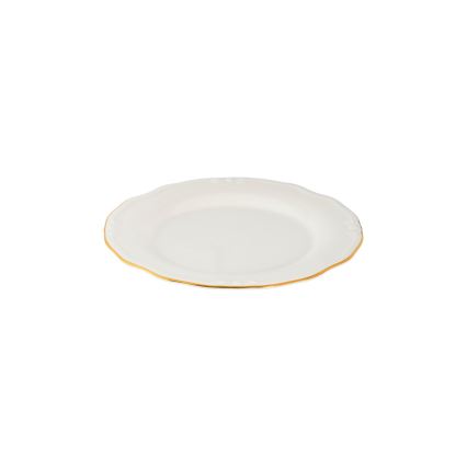 24-częściowy zestaw obiadowy, porcelana, biały/złoty
