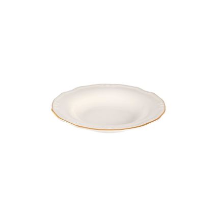 24-częściowy zestaw obiadowy, porcelana, biały/złoty