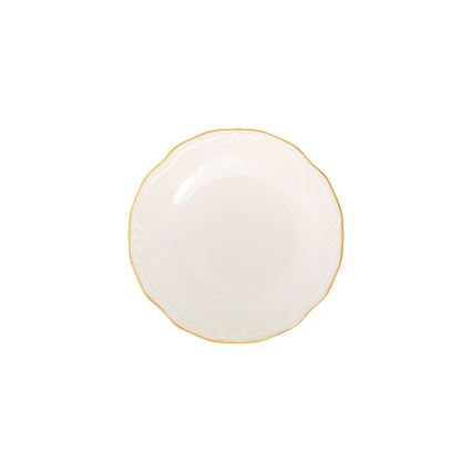 24-częściowy zestaw obiadowy, porcelana, biały/złoty