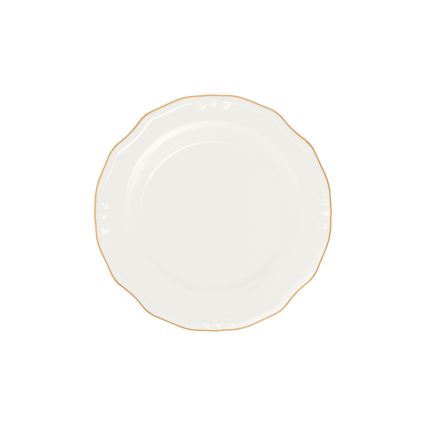 24-częściowy zestaw obiadowy, porcelana, biały/złoty
