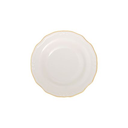 24-częściowy zestaw obiadowy, porcelana, biały/złoty