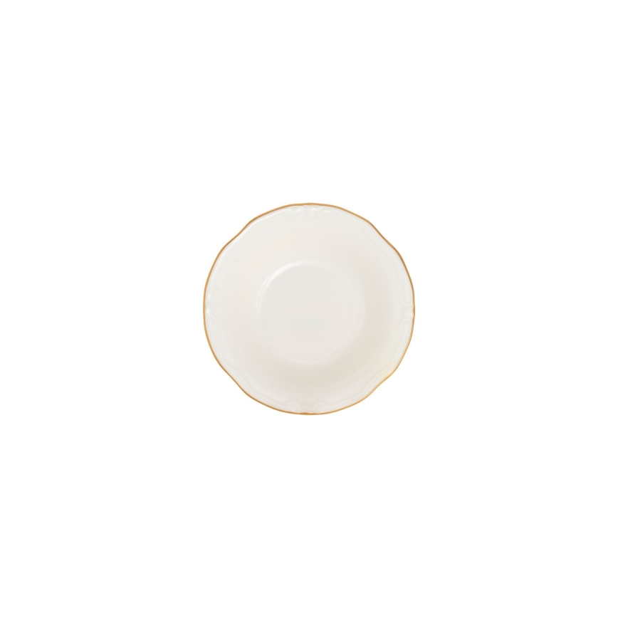 24-częściowy zestaw obiadowy, porcelana, biały/złoty